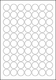 25mm Circle Blank Label Template - EU30020