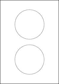 105mm Circle Labels - A4 Sheets - 2 Per A4 Sheet - EU30063