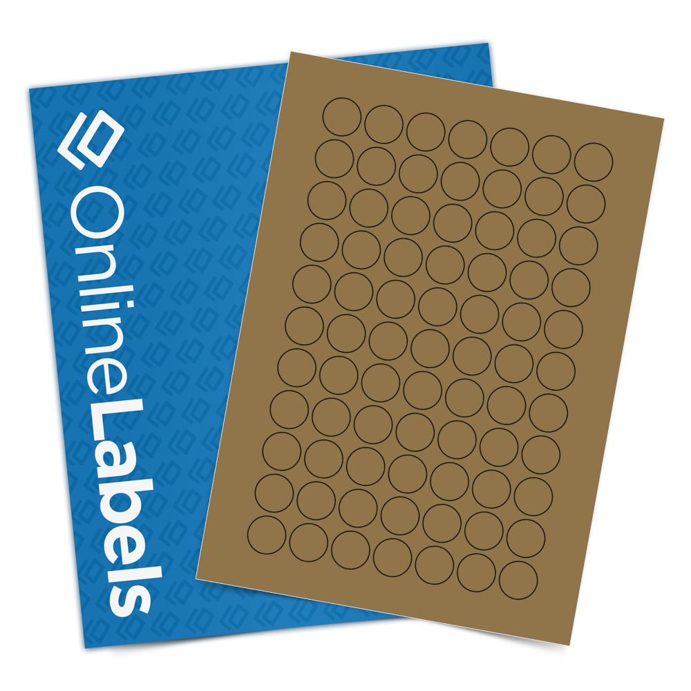 21mm x 21mm Labels - Brown Kraft Labels - A4 Sheets - 77 Per A4 Sheet - EU30169BK